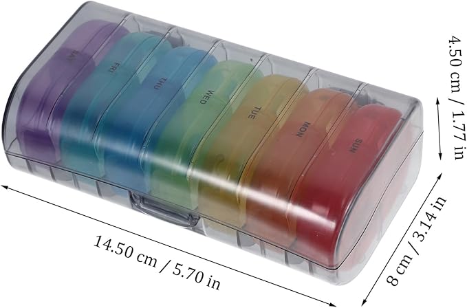 Portable Weekly Medicine Organizer Tight Seal Travel-Friendly Pill Case for Vitamins and Medication Compact Design Multiple Compartments for Easy Daily Use