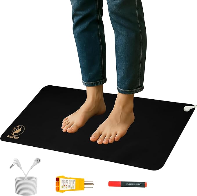 Grounding Mat for Wellness & Energy – Stress Reduction Mat for Bed, Desk, Office, Living Room – Improves Sleep, Focus & Balance – Premium Earthing Mat for Daily Grounding Therapy