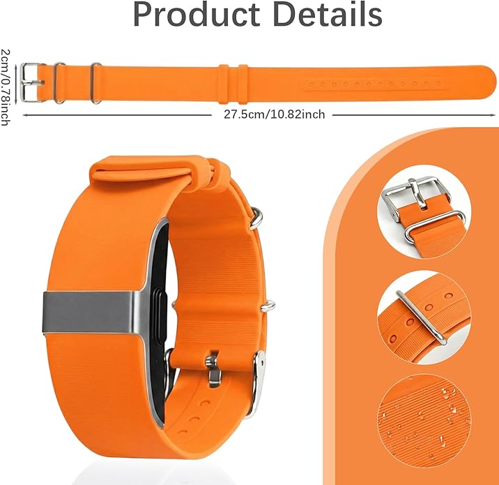 Silicone Loop Strap Compatible with Hume Health Band, Soft Silicone Replacement Band Adjustable Clasp Buckle Closure Strap Wristband for Fitness Tracker & Activity Monitor