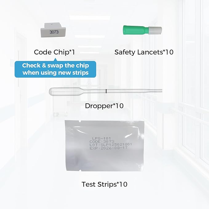 10 Pack 4 in 1 Total Cholesterol HDL LDL and Triglyceride Test Strips with Lancets Droppers Exclusively Compatible with The HSLPM-102 Cholesterol Test Meter (Analyzer is Not Included)