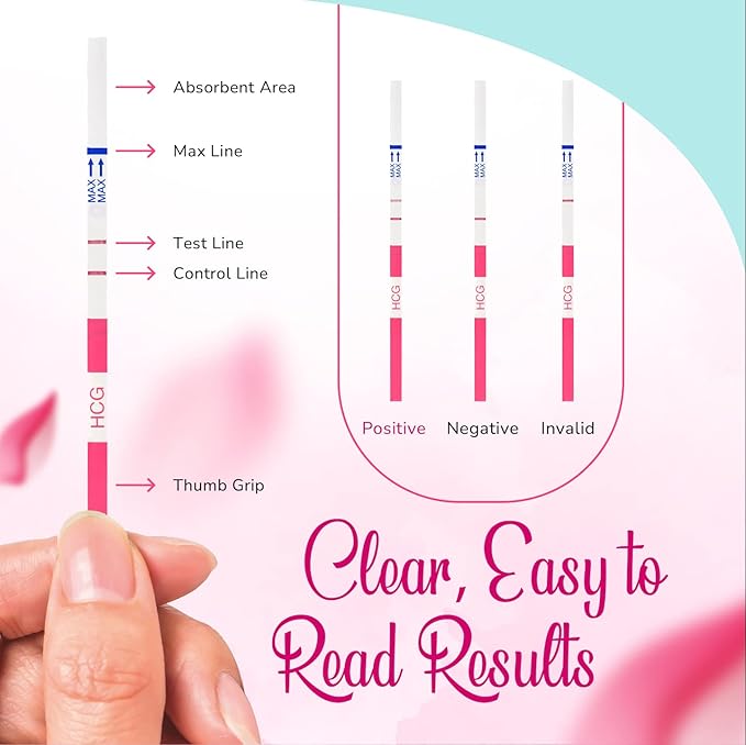 Clinical Guard Pregnancy Tests Strips - Sensitive & Accurate Measurement Within 5 mins - Early Detection Pregnancy Test Strip - Easy to Use for Home Tests - HCG Test Strip Kit - 25 Count