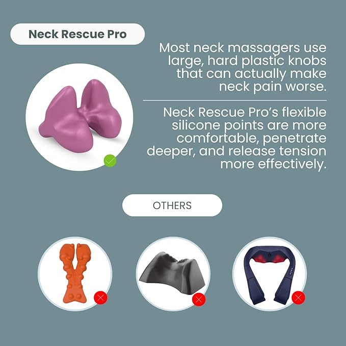 100% Silicone – Occipital Release Tool – Trigger Point Neck Massager for Neck Pain Relief – Flexible Silicone Bends to Relieve Deep Muscle Tension Without The Discomfort of Hard Plastic