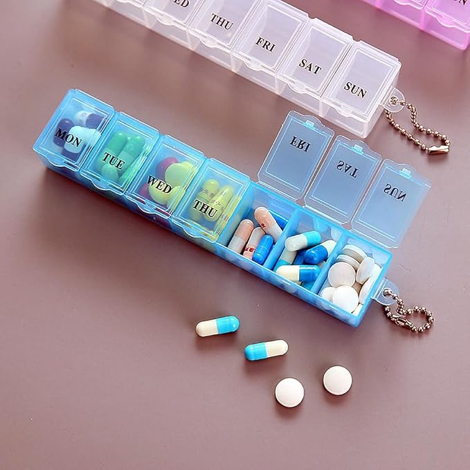 Weekly 7 Day Pill Organizer, Travel Pill Box, Pill case, Medicine Organizer, Pill Container, Pillbox 7 Day, Pill Dispenser, Medication Organizer, Pill Organizer Weekly