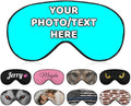AMAPARK Custom Eye Mask for Sleeping Personalized with Picture Text Logo Sleep Masks Gift for Wedding Anniversary Party Favor, Cyan