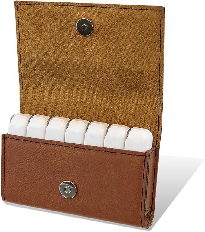Personalized Monogrammed PU Leather Pill Box Travel Medicine Box Custom Medicine Box Travel Pill Case 11 Unique Design to Select
