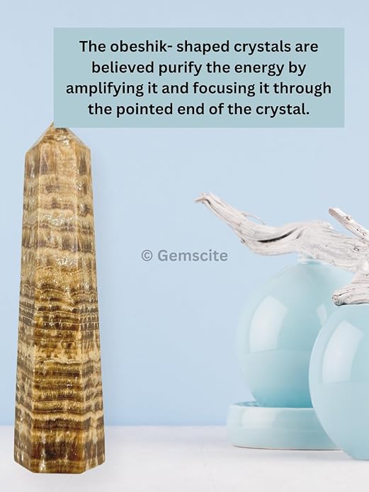 WholesaleGemShop 3 Inch Gemstones Obelisk Tower Jumbo Facet Aura Rock Crystal Natural Polished Earth Wand Spirit