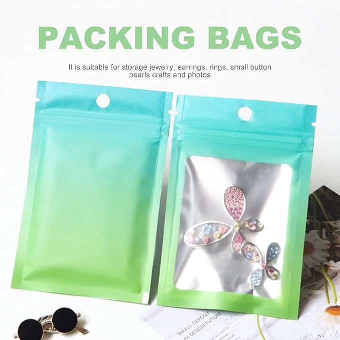 minkissy 100Pcs Household Sealing Bags Multi-Function Jewelry Pouches Small Storage Pouch Reusable Portable 3.93X2.75 Inch