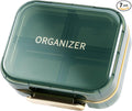 Odaro Travel Pill Oraganizer, Small Medicine Pill Organizer for Purse, Portable Daily Pill Box, Compact Moistureproof 7 Compartments Pill Case for Vitamin and Supplements - Green