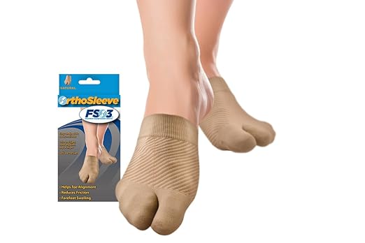 OrthoSleeve FS3 Forefoot Compression Sleeves Bunion Comforter and Split Toe Alignment Sleeve with Padded Toe Zone to Reduce Toe Friction and Reduce Forefoot Swelling…