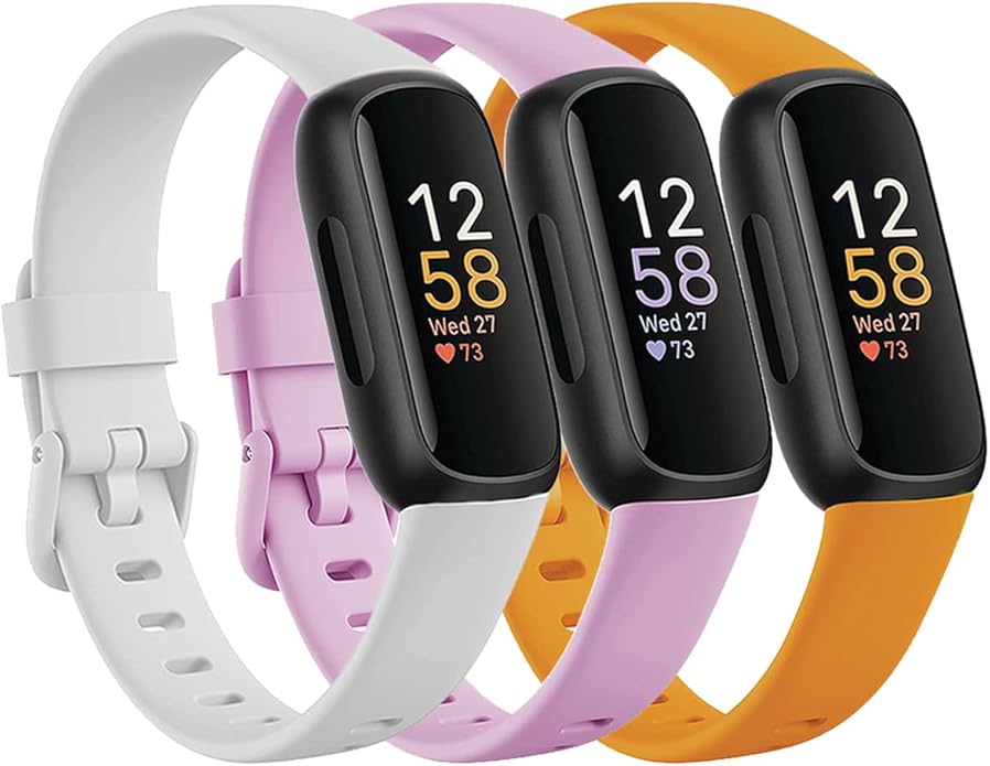 Honecumi Replacement Bands for Fitbit Inspire 3 - Silicone Sport Wristband Strap Bracelets for Women and Men - Colorful Accessories, S/L