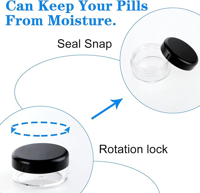 Small Pill Organizer Box, 5 Pcs Travel Pill Cases Holder Portable Daily Pill Container No BPA Mini Medicines Storage Container for Purse Pocket Briefcase (Purple/Rose Red/White/Black/Clear)