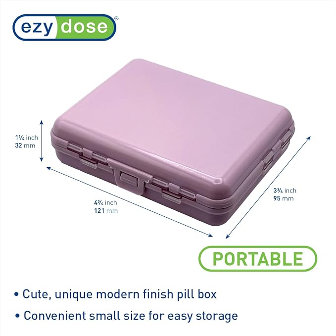 Ezy Dose Foldable Pill Case, Medicine Planner, Vitamin Organizer Box, Convenient and Easy to Use, 11 Individual Compartments with Various Sizes, Travel Friendly, Compact Pocket Pharmacy Style, Pink