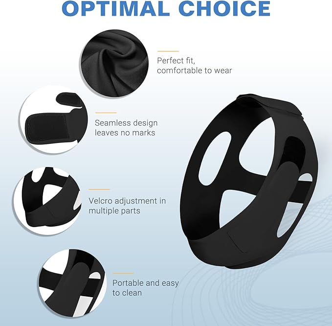 NOIKO Anti Snoring Chin Strap Adjustable, High Elasticity Traceless Chin Strap for Sleeping, Effective Anti Snoring Device, Snore Stopper Breathable and Durable for Adult