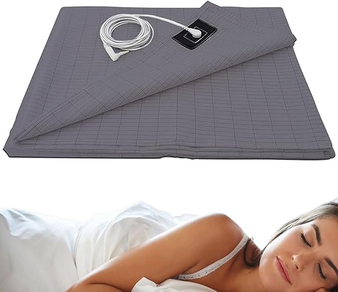 Grounding Sheet 28x52in Soft Sheet Breathable Grounding Bed Sheet with Cable Conductive Foldable Mat for Better Sleep Stress Relief, Sheet, Standard, Style 1