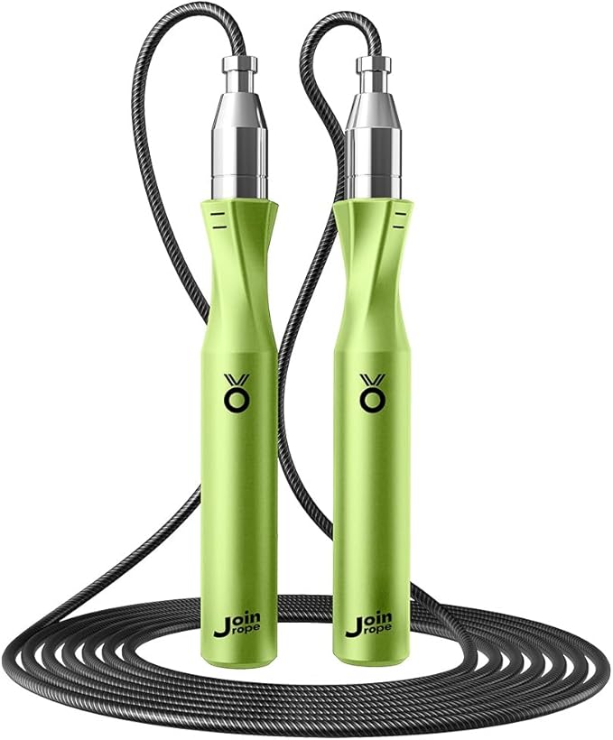 Weighted Jump Rope,Dual Bearing Smooth Rotation Speed Jump Rope, One-Button Push Adjustable Length for Men Women, Workout with Metal Handles for Fitness, Home Exercise & Slim Body