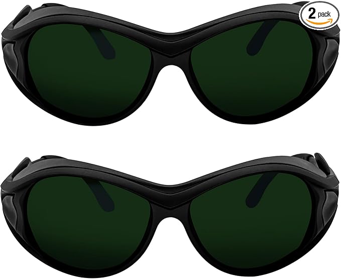 2PC Red Light Therapy Glasses, IPL Laser Safety Goggles 200-2000nm, Eye Protection for Tanning Beds and LED Light Therapy, Comfort Fit