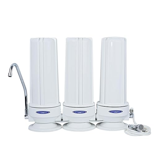 Smart Countertop Water Filter System | Crystal Quest (Triple, White - Polypropylene)