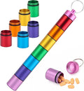 Portable Aluminum Alloy Medicine Organizer Box Tablets Container Case Keychain Stackable & Waterproof Travel Pill Box | Multicolor | 01 Pcs
