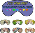 Personalized Eye Mask, Custom Eyeshade Blindfold Add Your Design Image Text Customized Eye Cover with Adjustable Strap for Sleeping Travel Work Naps Blocks Light, Purple Blue