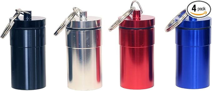 HTS 261P4 4 Pc Large Aluminum Pill Container Set