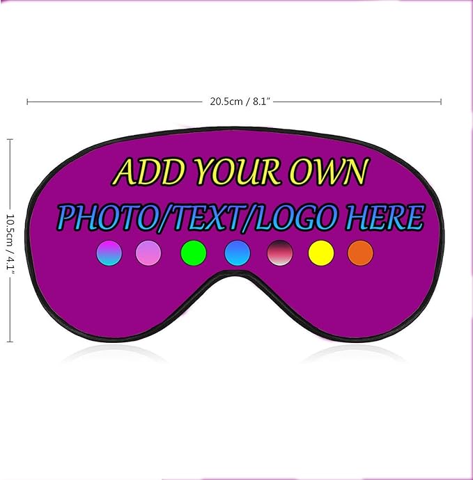Personalized Eye Mask, Custom Eyeshade Blindfold Add Your Design Image Text Customized Eye Cover with Adjustable Strap for Sleeping Travel Work Naps Blocks Light, Mei Red