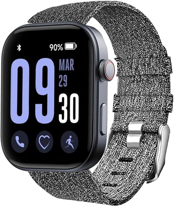 Lamshaw GTX12 Smart Watches Band, 22mm Breathable Nylon Woven Fabric Replacement Accessory Strap Compatible for Fitpolo GTX12, ENOMIR GTX12, Tensky GTX12, uaue T60, QXQ T60, QCOQ T60 Smart Watches