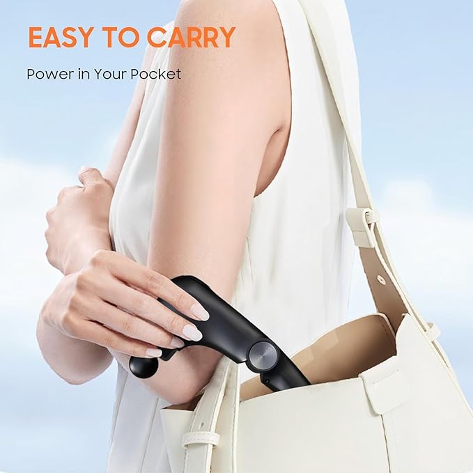 Massage Gun with 10 Replacement Heads, Massage Gun with Heat, Back Massager for Pain Relief Deep Tissue, Massager for Shoulder & Back Muscle Recovery, (Black)