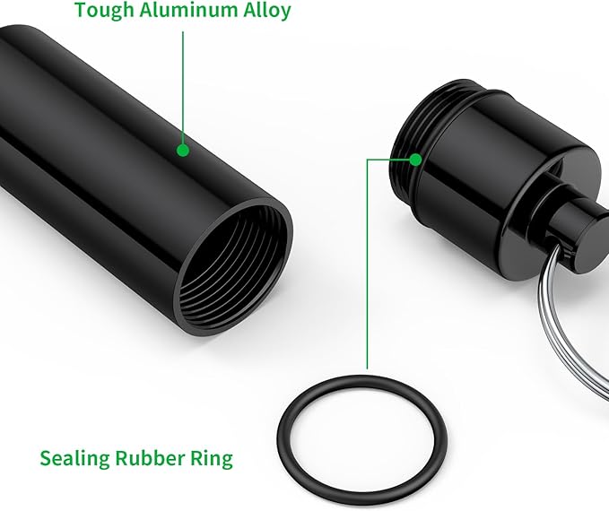 Small Pill Box,(5 Pack) Keychain Pill Holder Portable Mini Travel Pill Container Metal Case Bottle with Keyring