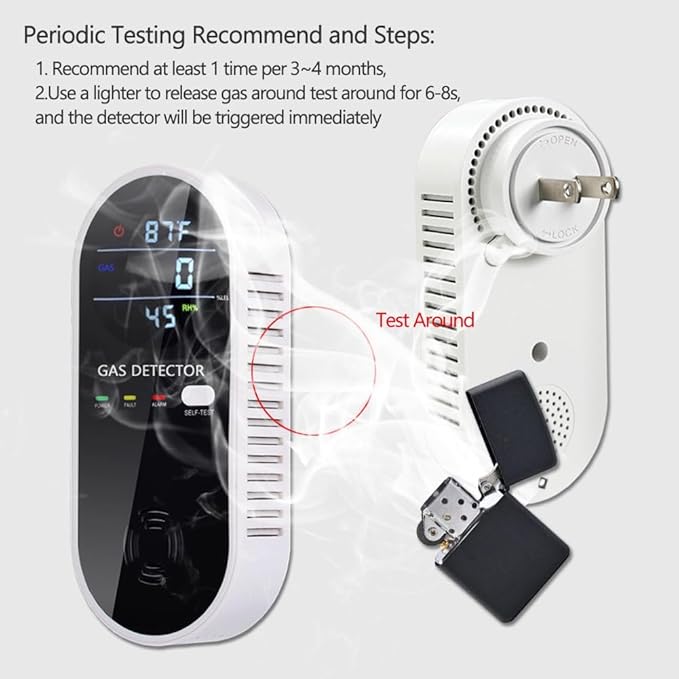 2 Packs Gas Detector & Alarm, KH Alert 3 in 1 Natural Gas Detectors & Propane Gas Detectors for Home & RV, Combustible Gas Leak Detector Monitor for LNG, LPG, Methane