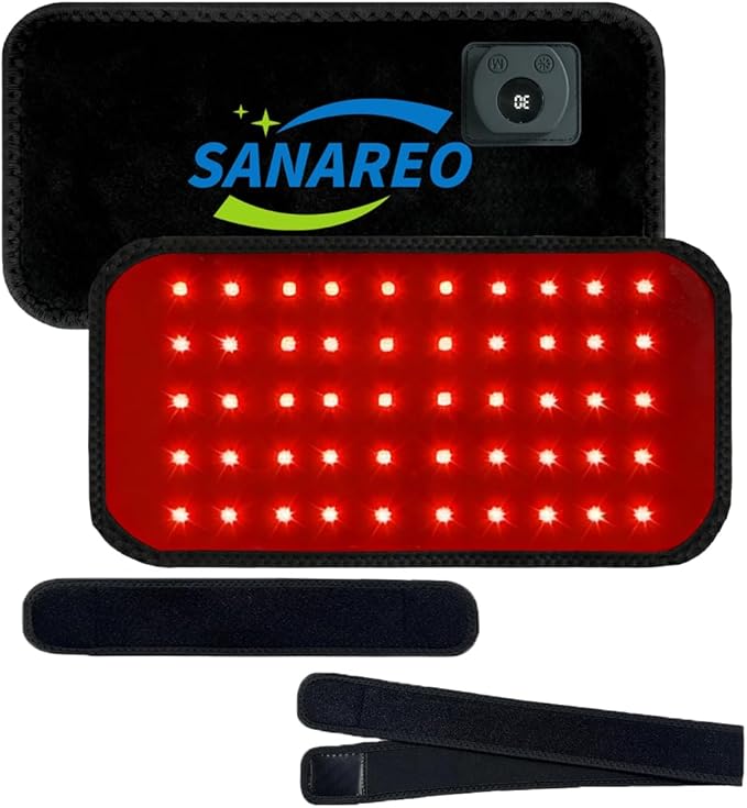Red Light Therapy Belt for Body, Portable 660nm & 850nm Near Infrared & Red Light Therapy Device Features 4 Timer Modes for Back Waist Calves Arms for Women and Men(Deep Black)