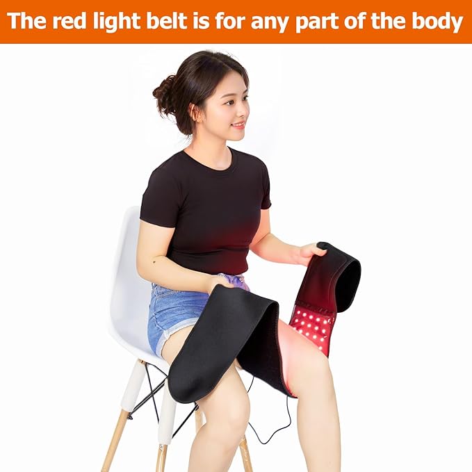 Red Light Therapy for Body, 660nm & 850nm Infrared Red Light Wrap, Upgraded 3 in 1 LED Beads with Timer Remote Control and Vibration Function,for Belt Shoulder Waist