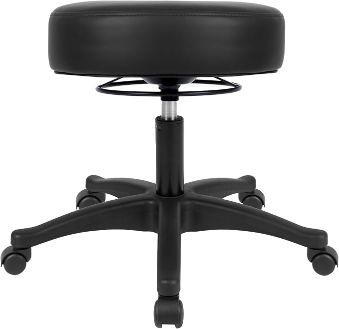 TAKE UR SEAT® All-Purpose Stools with Adjustable Seat and Easy Clean Performance Fabrics for Cleanroom Lab Medical Office Classroom Shop Garage Spa Massage Tattoo (15" Black)