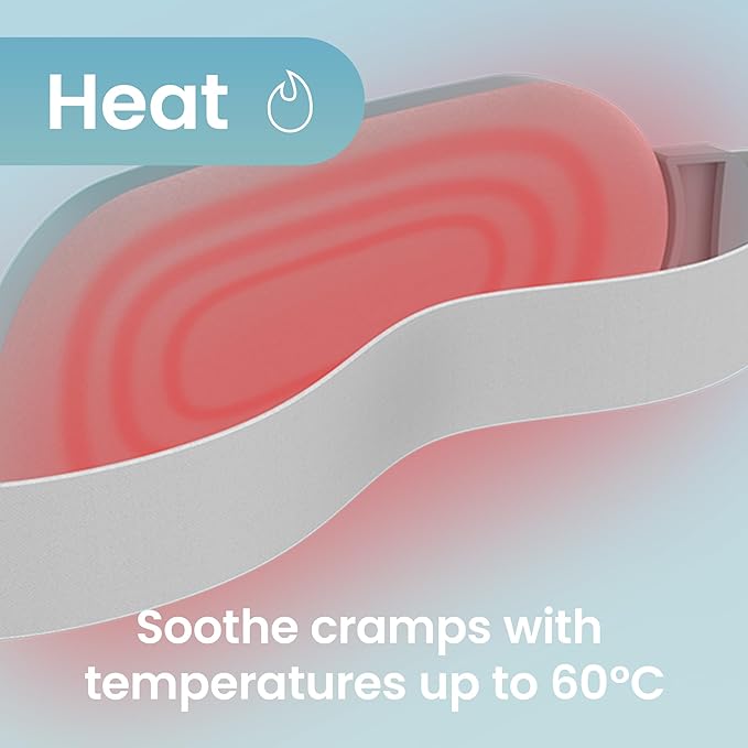 TensCare OVA Therma Belt – Portable Cordless Menstrual Heating Pad Belt with Heat & Massage for Period Cramps and Lower Back Pain Relief, Wearable Rechargeable Heating Pad (3 Heat Modes, 3 Massage)