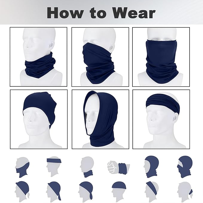 Faraday Gaiter, Faraday Scarf with Faraday Fabric, Faraday Hat with Silver Liners, E/M*F Protection Faraday Hood Effective RF Shielding, Protect Face Neck Brain. Multiple Ways to Wear(Blue)