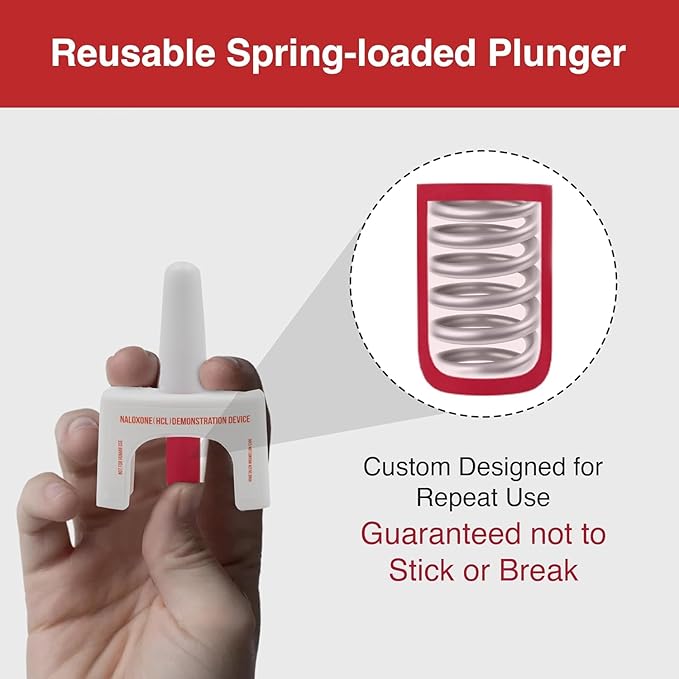Naloxone Nasal Spray Training Device for First Aid | Reusable | Includes Two Training Devices & Instructions | Pack of 25 | Contains NO Medication