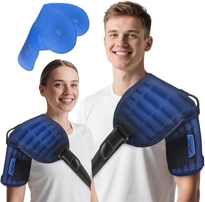Shoulder Ice Pack Wrap, Compression Shoulder Brace for Rotator Cuff and Arm, Hot & Cold Therapy Gel Ice Pack for Swelling, Surgery, Tendonitis, Bursitis