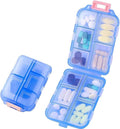 Travel Pill Organizer Portable Pocket Pill Case Small Pill Box for Purse Medicine Organizer Have 10 Compartments Storage Vitamin Fish Oil by INVODA (Blue)