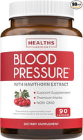 Blood Pressure Support Supplement (NON-GMO) Premium Natural Herbs, Vitamins & Berries - High Dosage of Hawthorn Berry Extract – Supports Blood Pressure Levels Already In The Normal Range – 90 Capsules