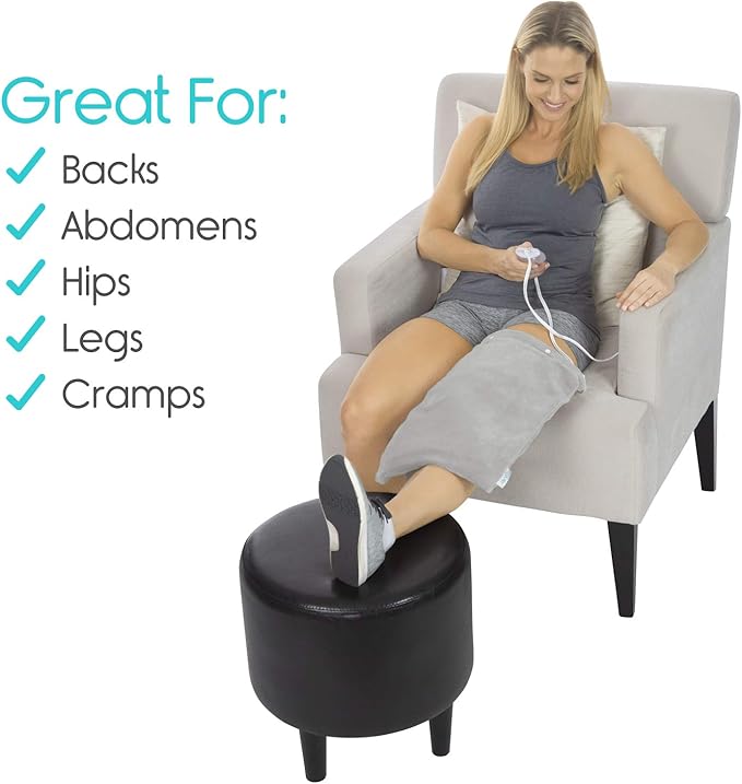 Vive Moist Heating Pad - Electric Heated Warming Hot Wrap for Heat Therapy on Back, Knee, Shoulder, Neck Pain, Period Menstrual Cramps, Cats, Dogs, Pets - Portable, Auto Shut Off (12" x 15")