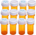 Plastic Empty Pill Bottles with Double Sided Use (Child Resistant & Easy Open) Caps - Medicine Container Pill Cases Dispenser Organizers (13 Dram, 12pcs)