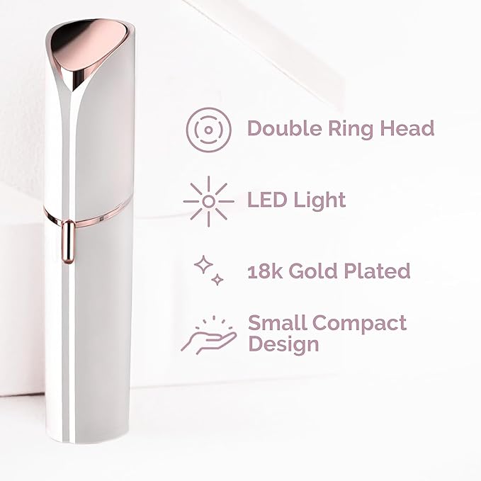Facial Hair Removal for Women, Electric Painless Facial Hair Remover for Face, Lip, Chin with USB Rechargeable,White(Device Only)