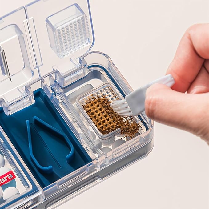 Double-Layered Multifunctional Pill Organizer with Pill Cutter, Crusher, and Splitter – Travel Size Pill Box