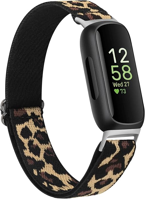 Vancle Elastic Bands for Fitbit Inspire 3 Bands Women, Breathable Adjustable Replacement Stretchy Nylon Loop Wristband Sport Straps Compatible with Fitbit Inspire 3 Fitness Tracker