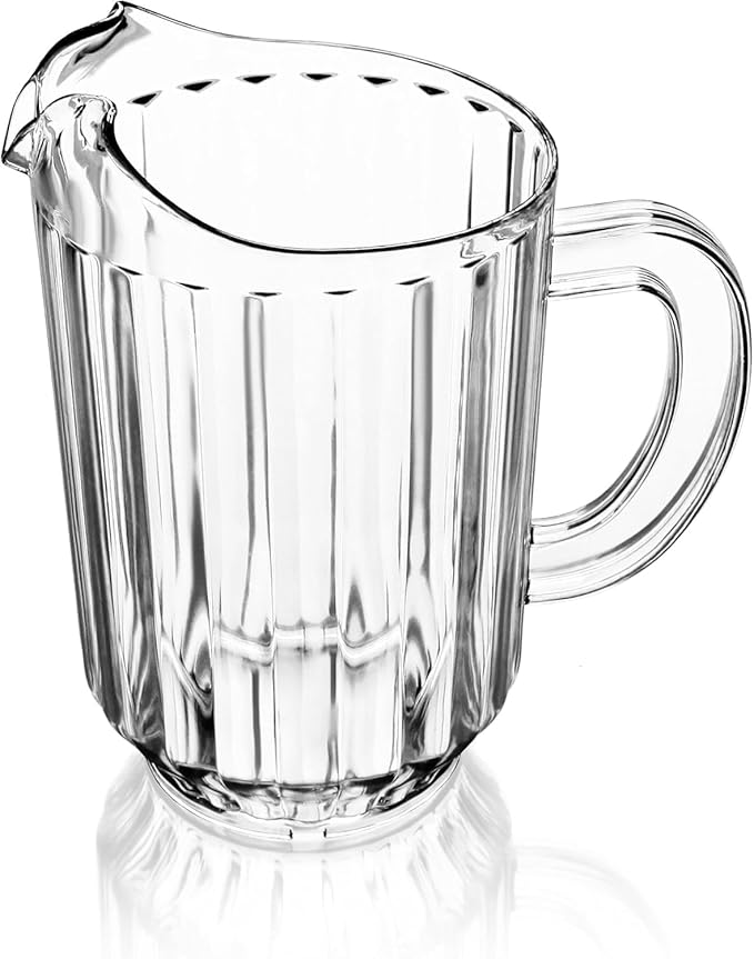 New Star Foodservice Commercial Polycarbonate Water Pitcher, 60 oz, Clear
