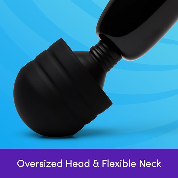 Lovehoney Powerful Electric Handheld Massager - Mains Powered Body Massage Tool with 12 Vibration Modes - Flexible Neck for Muscle Aches in Back, Neck, Shoulders, Legs – Black