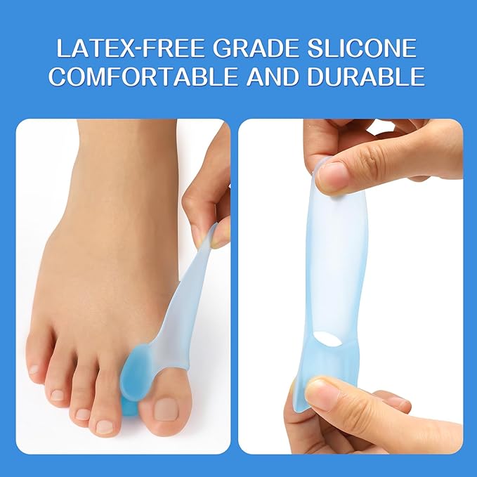 Bunion Cushion Protector, 10 Packs of Bunion Corrector Pads with Separator for Big Toe, Gel Shield for Foot Pain Relief, Calluses, Corns - Blue