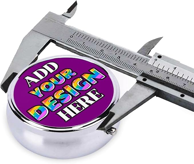 Custom Travel Pill Box, Medicine Pill Organizer Case Container Travel Pill Holder Vitamin for Boxes Med Wallet Portable Mini Pastillero Round, Purple01, Personalized Gifts