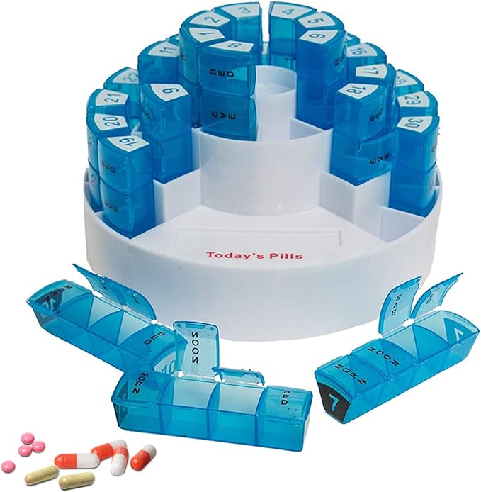 Monthly Pill Organizer 4 Times A Day, 31 Day Pill Box Detachable Compartments, Portable Travel Daily Pill Case, Bpa Free Airtight Medication Holder for Pills Vitamin Fish Oil Supplements