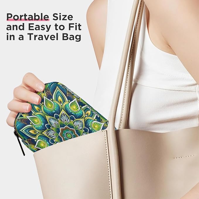 Boho Mandala Pattern Pill Case Everyday Travel, 7 Day Weekly Medicine Pill Box Compact Portable Pills Bottle Organizer with Zipper for Daily Vitamin Medicine Holder Bottle Organizers Bag