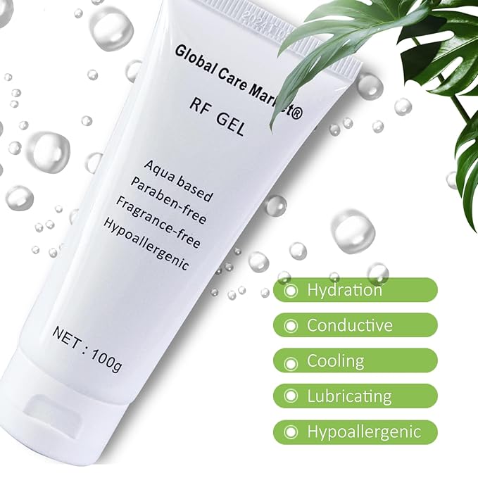 RF Gel 2 Pack-Conductive Gel for Facial Microcurrent, Skin Tightening Cream for Radio Frequency Machine, Paraben-free Skin Cooling Cream for IPL Hair Removals